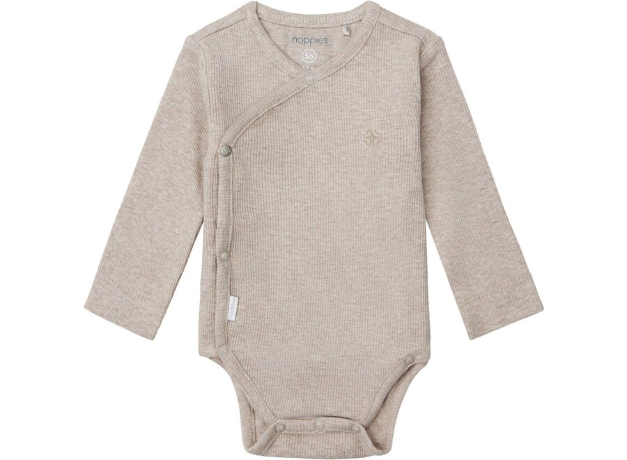 Unisex Romper rib Nino Taupe melange