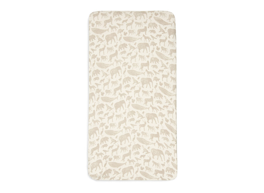 Hoeslaken Jersey 40/50x80/90cm Animals Nougat