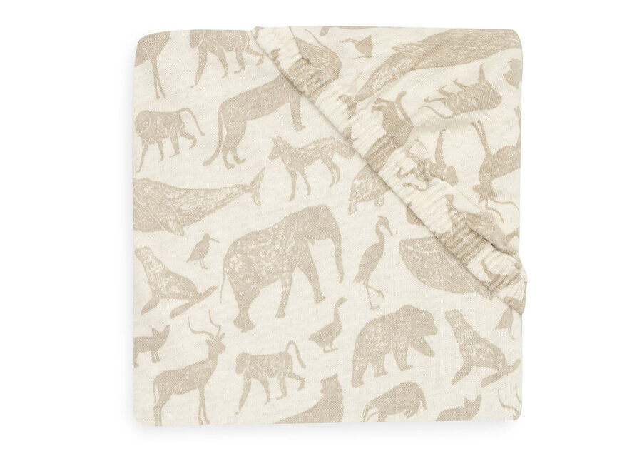 Hoeslaken Jersey 40/50x80/90cm Animals Nougat