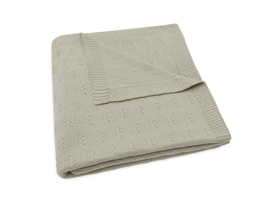 Deken Ledikant 100x 150 cm Grain Knit Olive Green