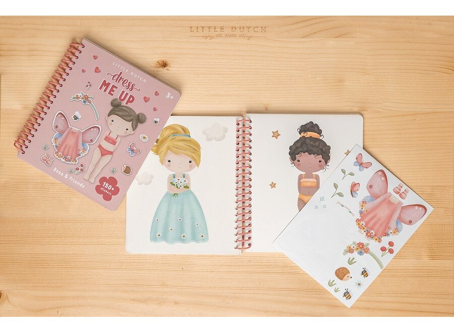 Aankleed- en stickerboek Rosa & Friends