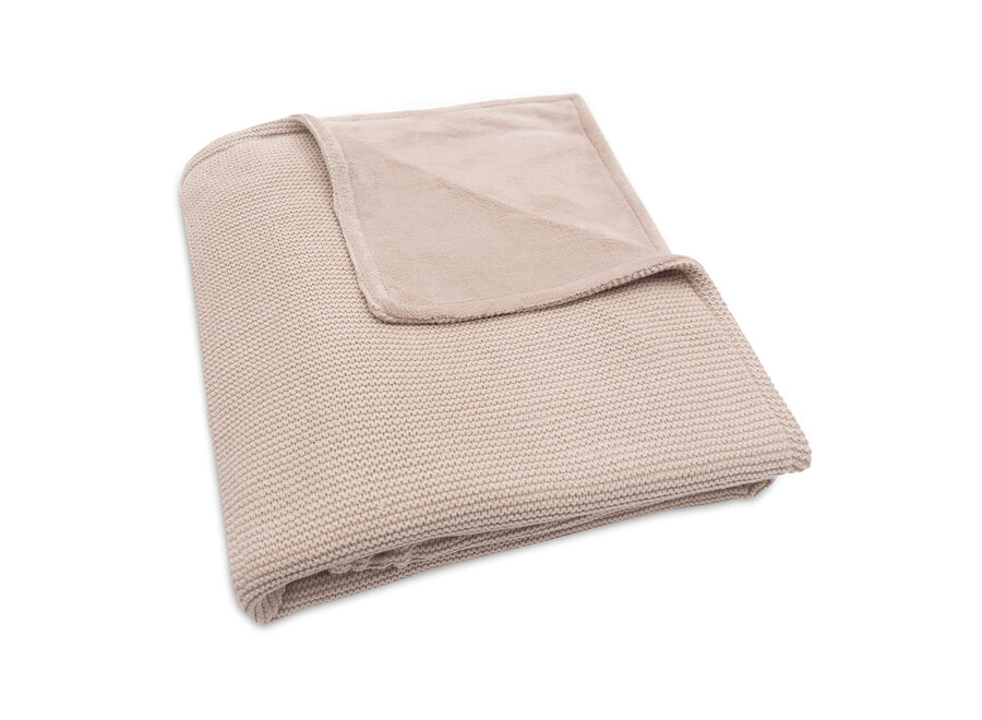 Deken Ledikant 100x 150cm Basic Knit Wild Rose/Fleece