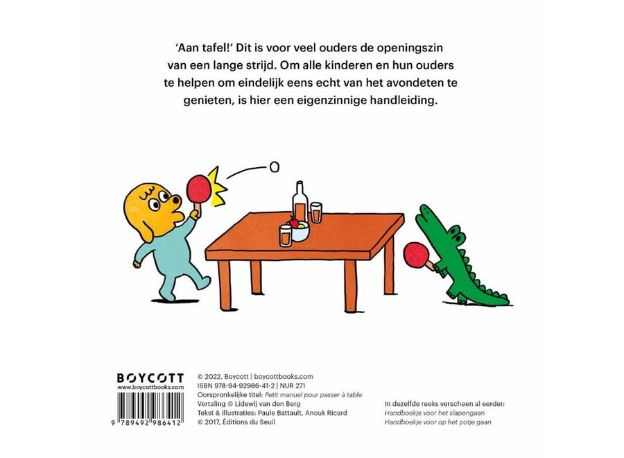 Handboekje voor het eten aan tafel