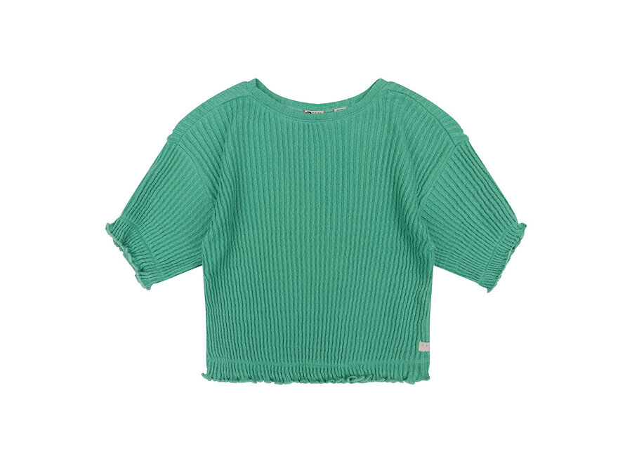 T-shirt Fancy Rib, Green Sea