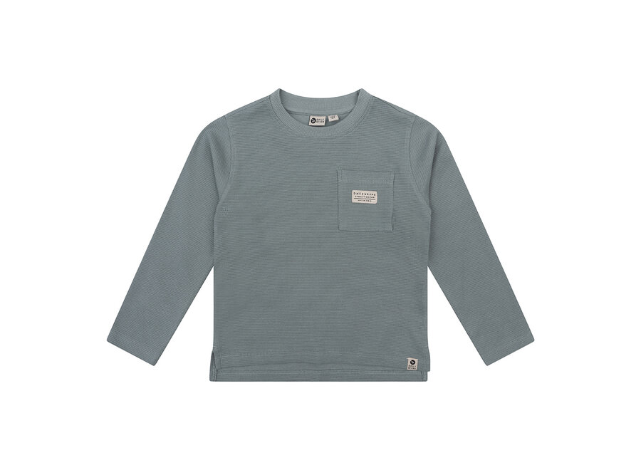 Organic T-shirt Longsleeve Pocket, Stone Green