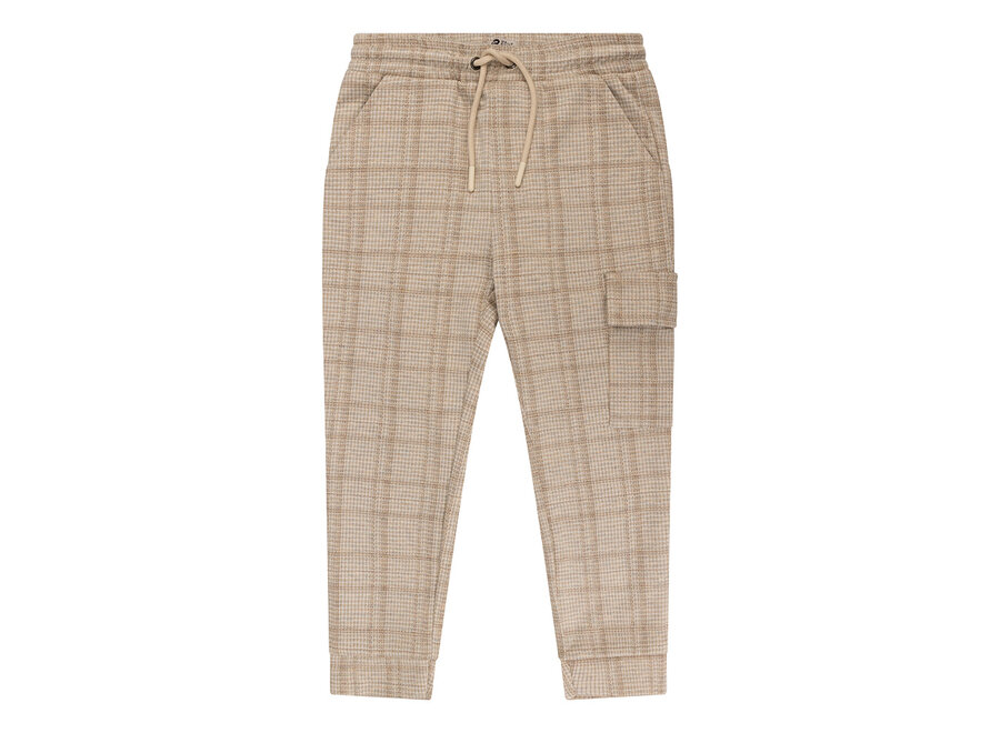 Check Cargo Pants, Camel Sand