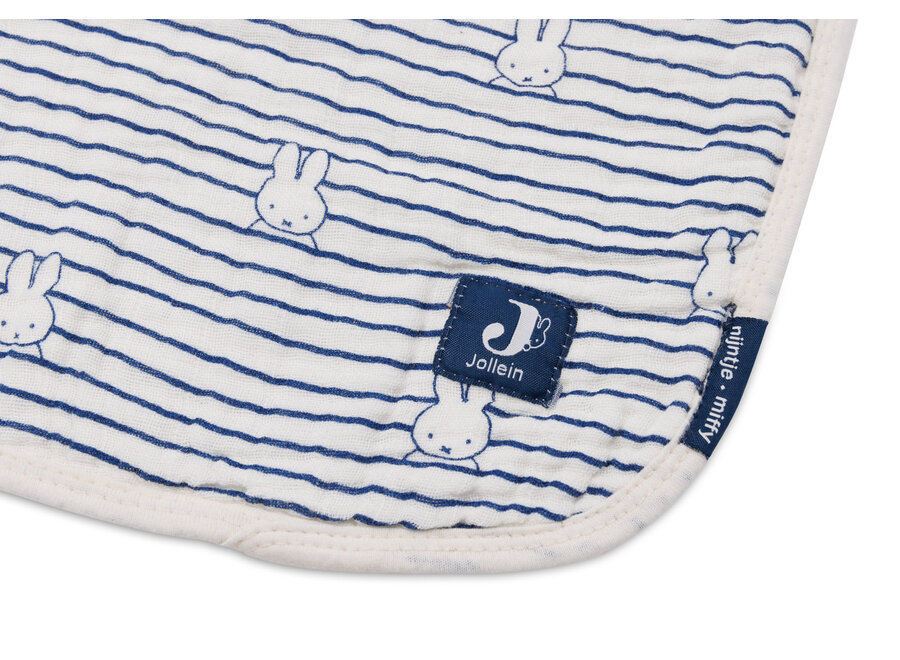 Deken Hydrofiel Wieg 75x100 Miffy Stripe Navy