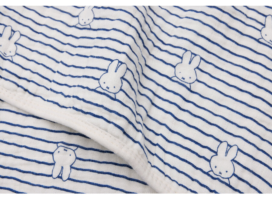 Deken Hydrofiel Wieg 75x100 Miffy Stripe Navy