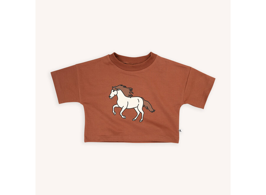 WILD HORSE- Cropped Crewneck with print