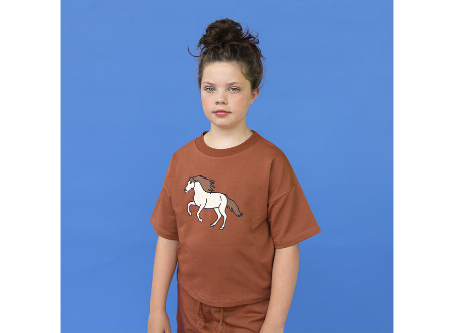 WILD HORSE- Cropped Crewneck with print