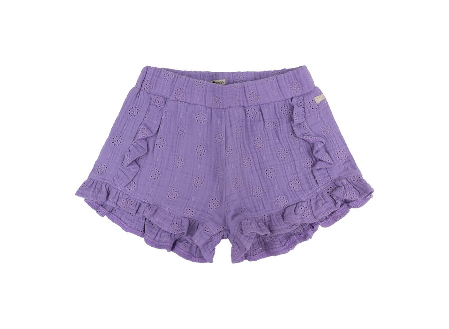 Short ruffle Muslin Broderie, dahlia purple