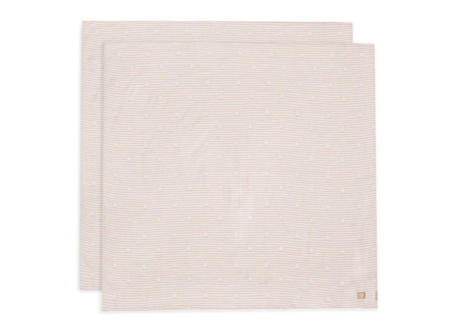 Hydrofiele doek Miffy Stripe  Biscuit 115x115cm 2-pack