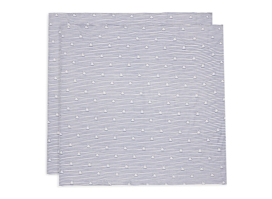 Hydrofiele doek Miffy Stripe Navy 115x115cm 2-pack