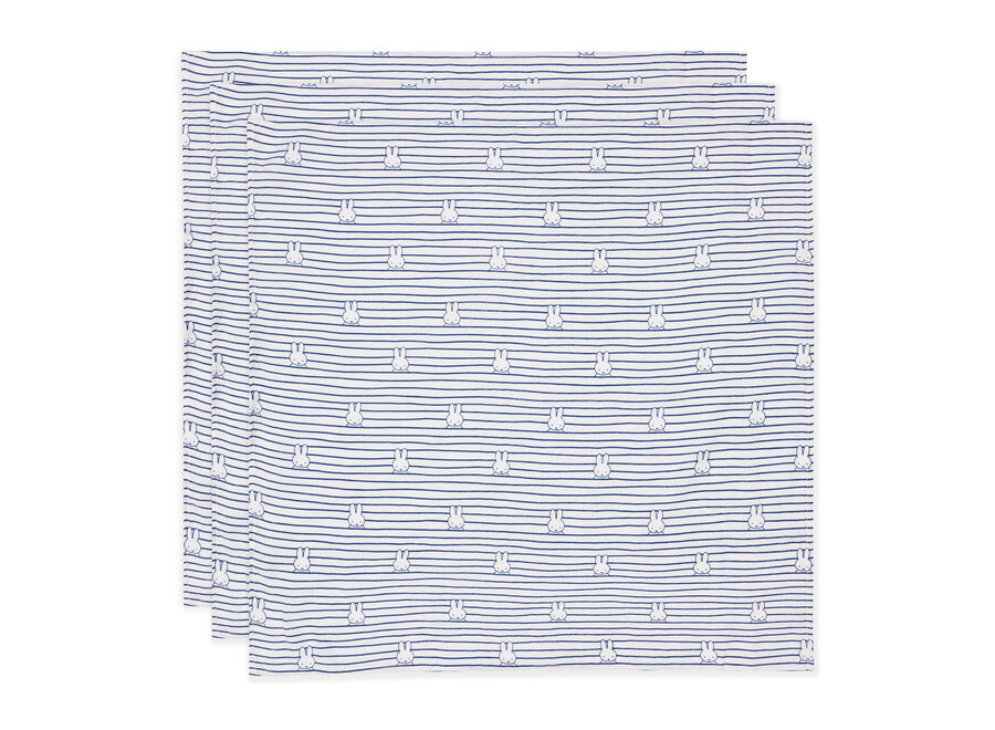 Hydrofiele doek Miffy Stripe Navy 70x70cm  3-pack