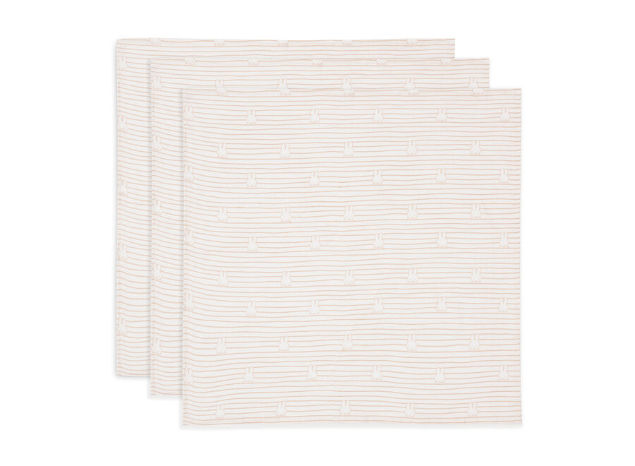 Hydrofiele doek Miffy Stripe Biscuit 70x70cm  3-pack