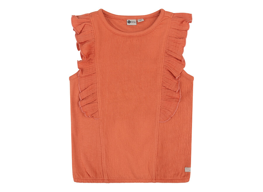 Organic Singlet Ruffle Structure, Peach melba