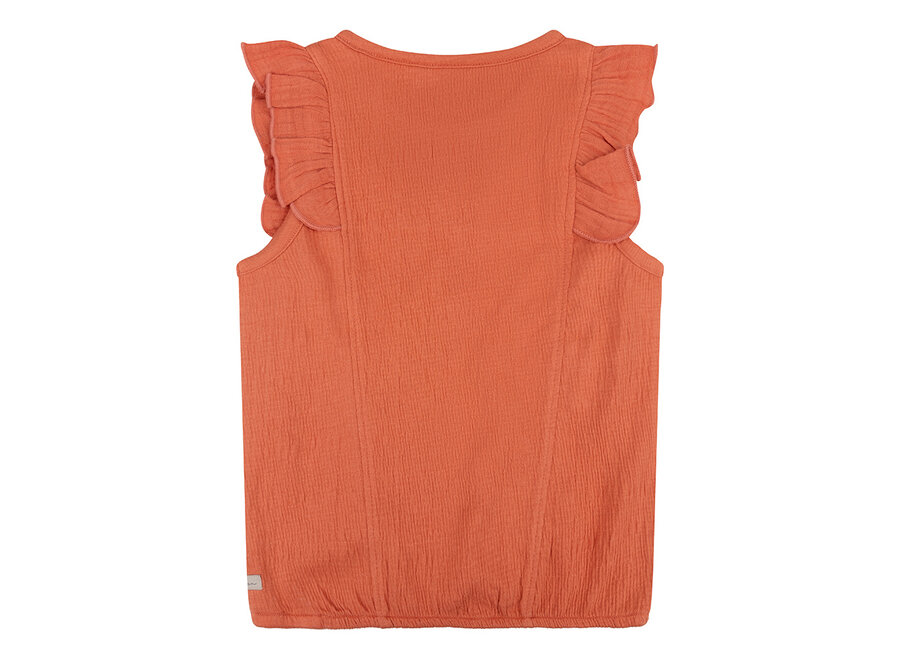 Organic Singlet Ruffle Structure, Peach melba