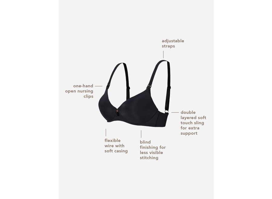 Honolulu Supreme Comfort nursing bra, black