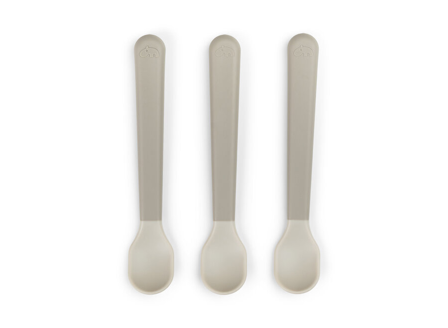 Foodie easy-grip baby spoon 3-pack, Sand