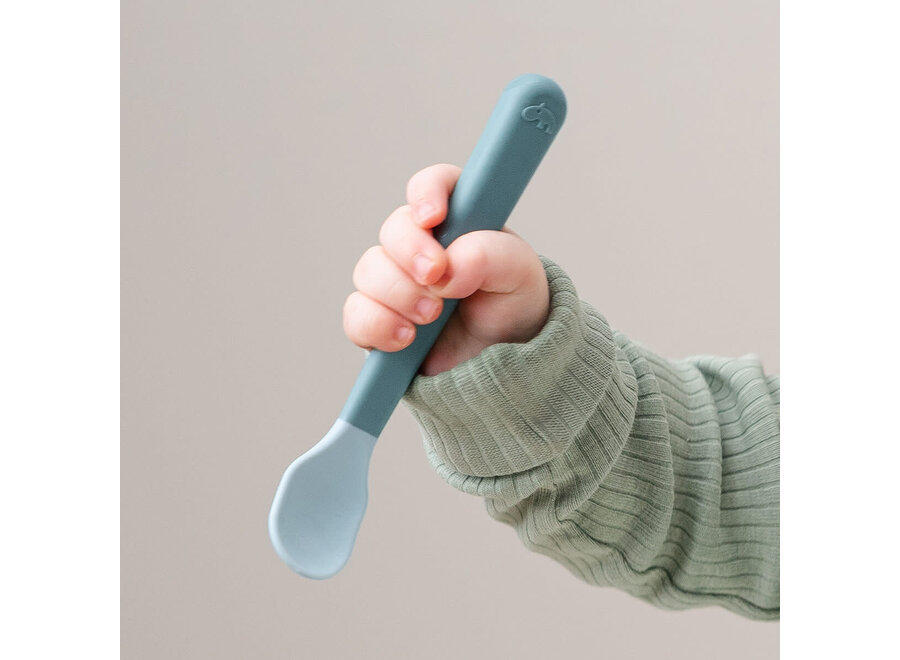 Foodie easy-grip baby spoon 3-pack, Blue