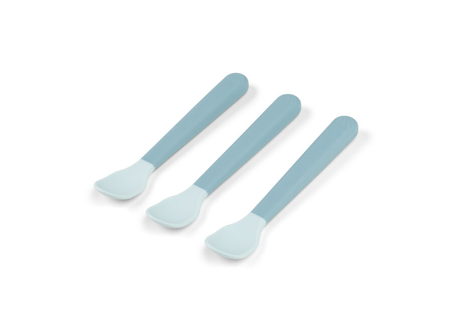 Foodie easy-grip baby spoon 3-pack, Blue