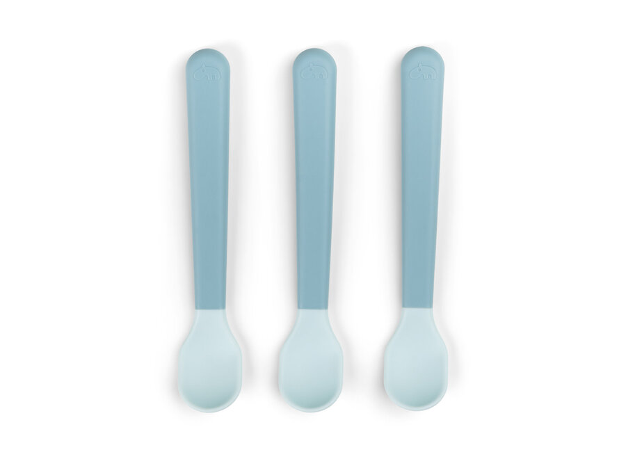 Foodie easy-grip baby spoon 3-pack, Blue