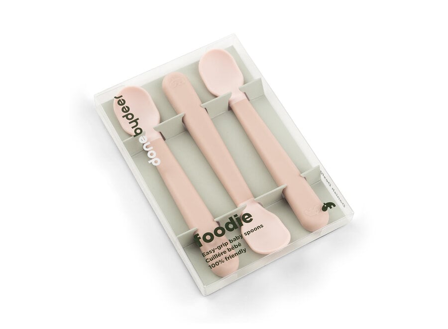 Foodie easy-grip baby spoon 3-pack, Pink