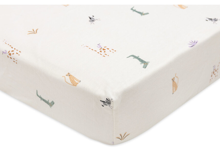 Hoeslaken Jersey 70/75x140/150cm Jungle Jambo