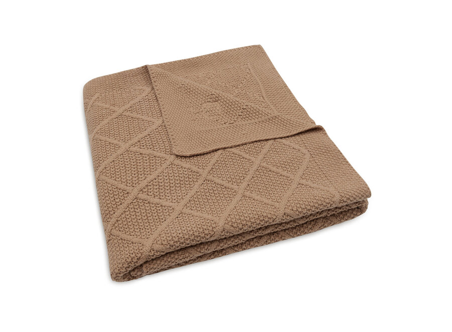 Deken Ledikant 100x150cm Check Knit Biscuit