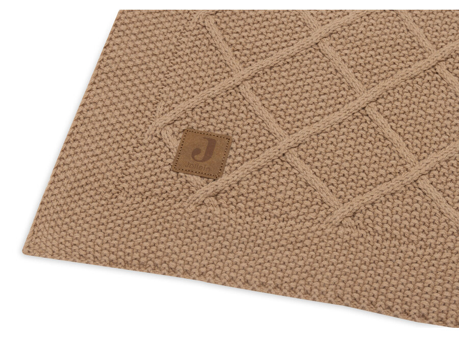 Deken Ledikant 100x150cm Check Knit Biscuit