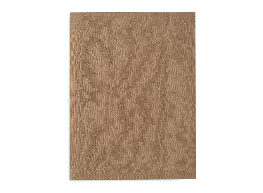 Deken Ledikant 100x150cm Check Knit Biscuit
