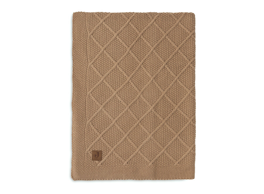 Deken Ledikant 100x150cm Check Knit Biscuit