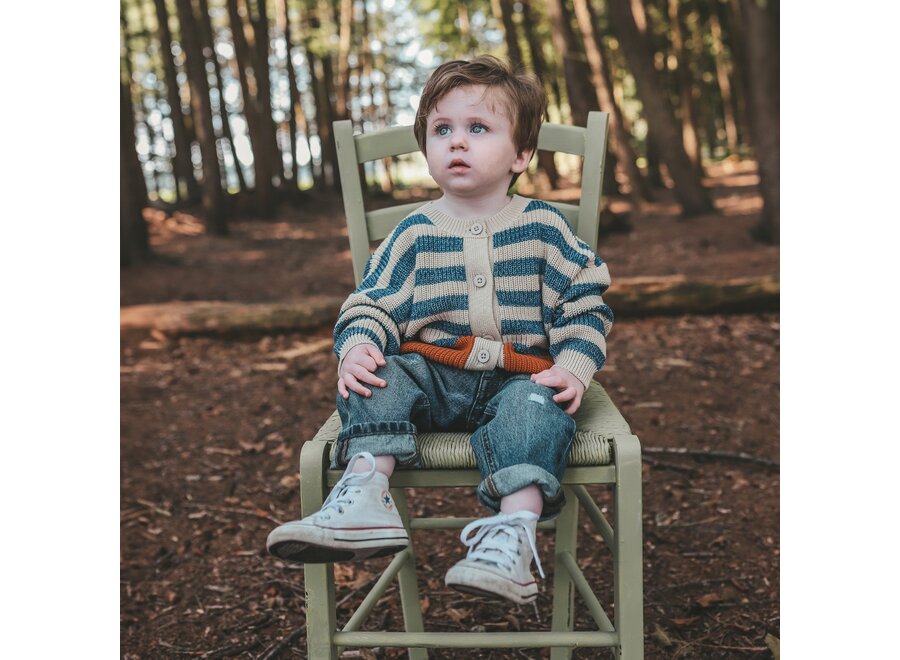 Stripe Knit | Relaxed Cardigan