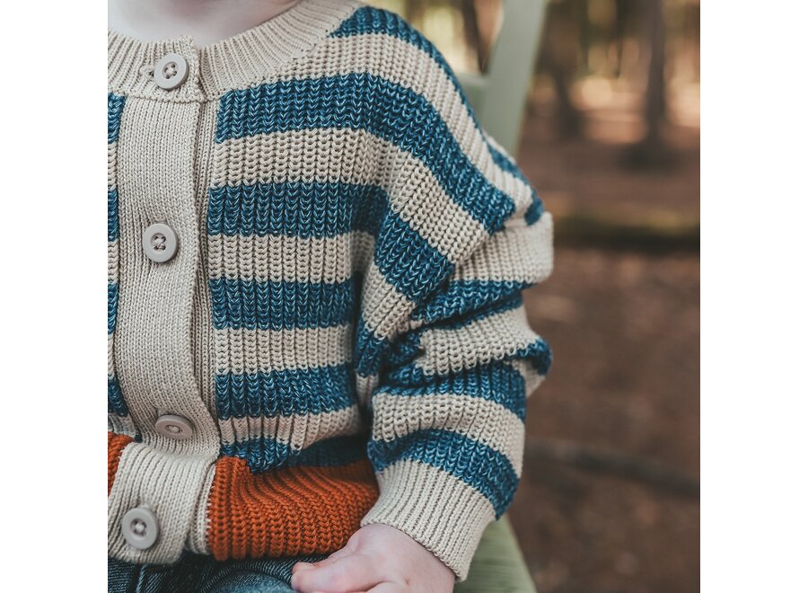 Stripe Knit | Relaxed Cardigan