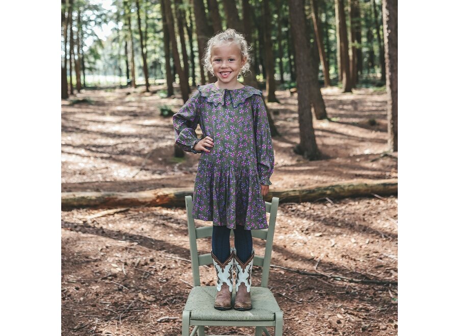 Vivid Flower | Collar Dress