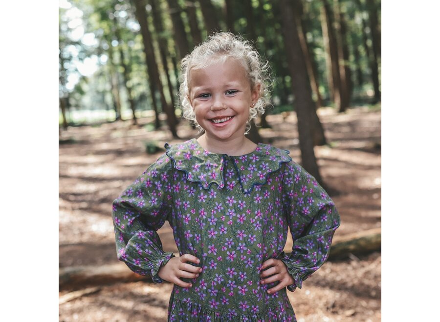 Vivid Flower | Collar Dress