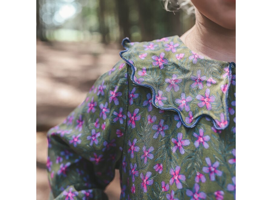 Vivid Flower | Collar Dress