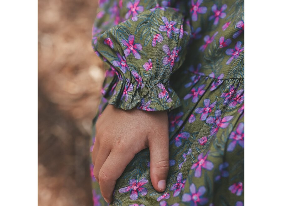 Vivid Flower | Collar Dress