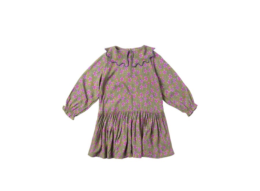 Vivid Flower | Collar Dress