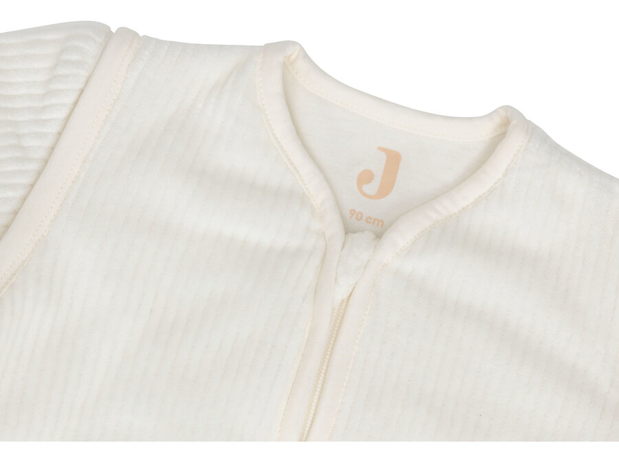 Slaapzak met afritsbare mouw rond 90cm Rib Ivory