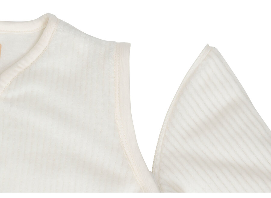 Slaapzak met afritsbare mouw rond 90cm Rib Ivory