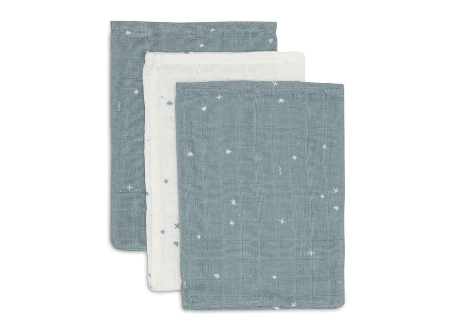 Hydrofiel Washandje 15x20cm Twinkling Sea Green (3pack)