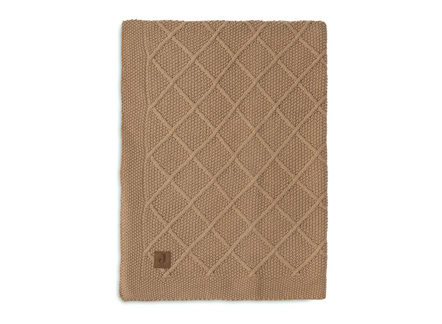 Deken Wieg 75x100cm Check Knit Biscuit