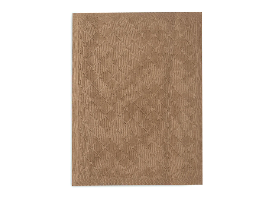 Deken Wieg 75x100cm Check Knit Biscuit