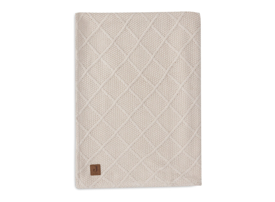 Deken Wieg 75x100cm Check Knit Oatmeal/Teddy Fleece