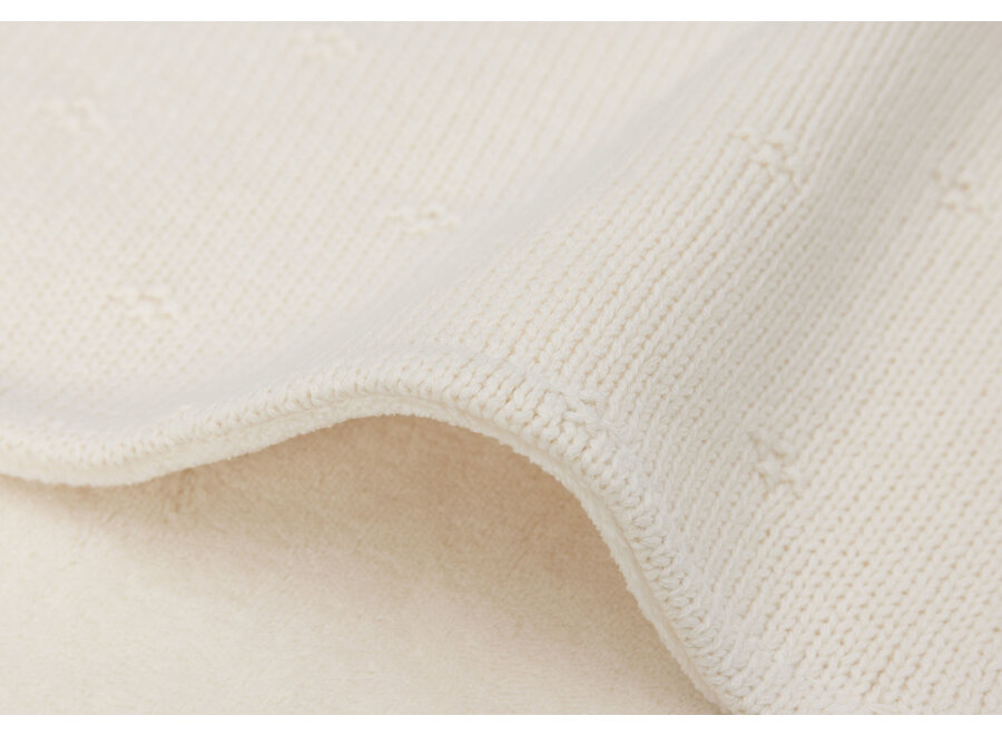 Deken Ledikant 100x150cm Cosy Knit Ivory/Velvet