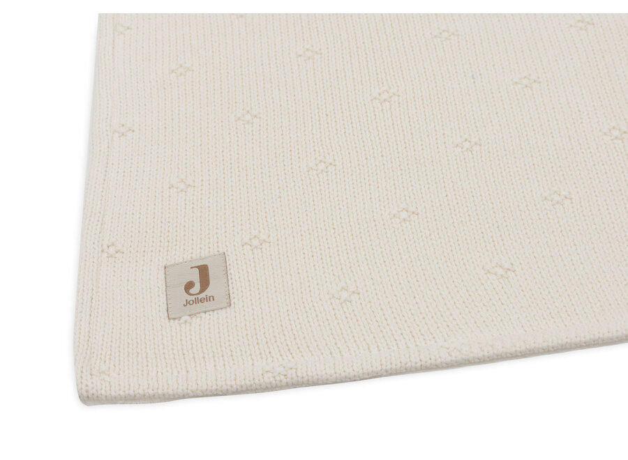 Deken Ledikant 100x150cm Cosy Knit Ivory/Velvet