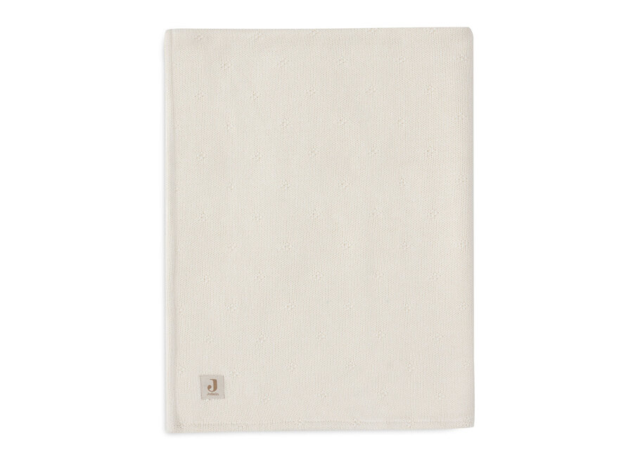 Deken Ledikant 100x150cm Cosy Knit Ivory/Velvet