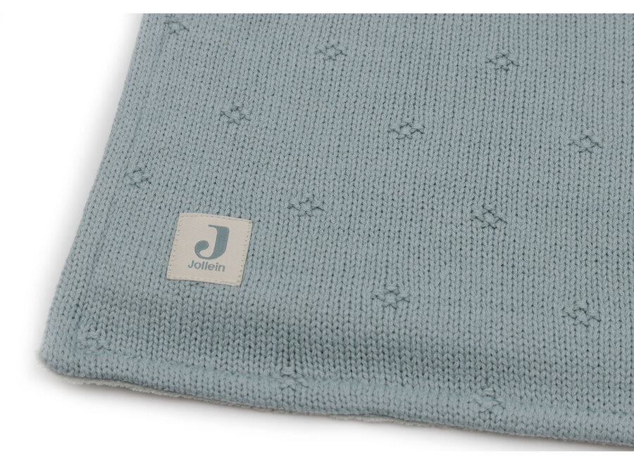 Deken Wieg 75x 100cm cosy knit Sea Green/ Velvet