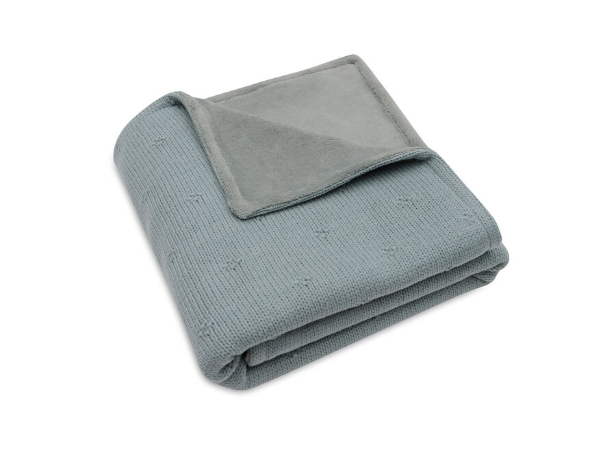 Deken Wieg 75x 100cm cosy knit Sea Green/ Velvet